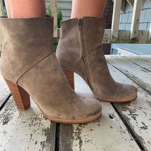 Grey suede ankle boots